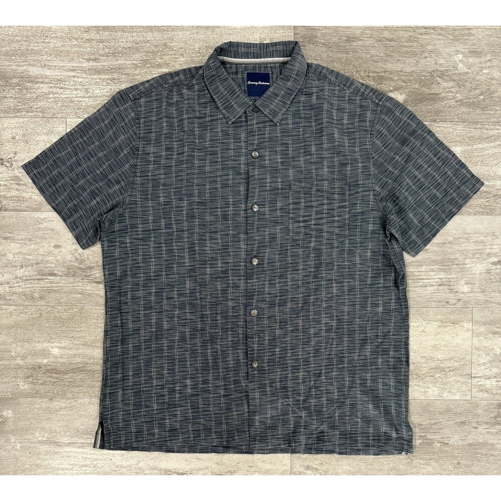 Tommy Bahama 100% Silk Mens Button Up Short Sleeve Shirt Size XL See Desc **